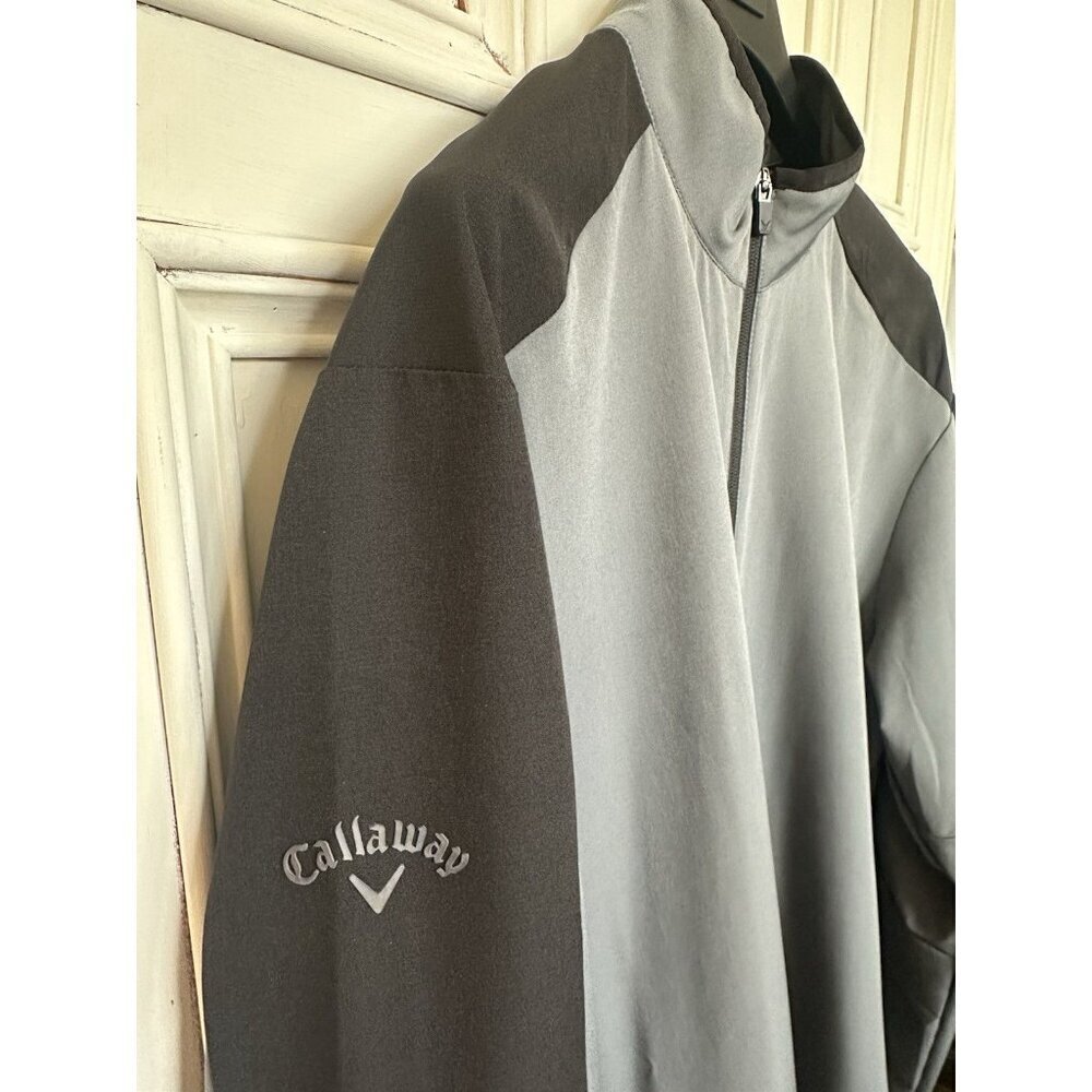 Calloway Golf Men's XL Jacket Full Zip Gray Black Zipped Pockets
